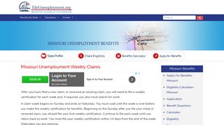 Missouri Unemployment Weekly Claims - FileUnemployment.org