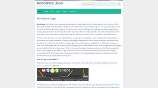 MocoSpace Login