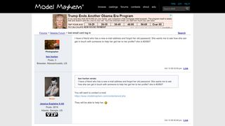 ModelMayhem.com - lost email cant log in