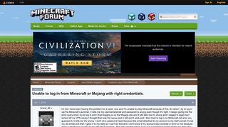 Unable to log in from Minecraft or Mojang with right credentials ...