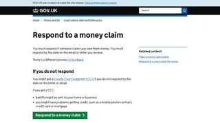 Respond to a money claim - GOV.UK