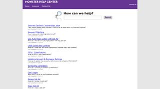 Answers - Monster Help Center