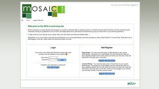 BCS Mosaic: Login to the site