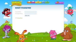 Moshi Monsters - Reset password