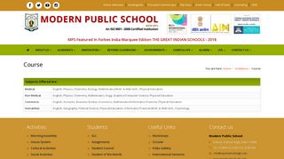 Course - :: Welcome : Modern Public School :: Powered By Redox ...