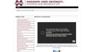 Mississippi State University Portal - Welcome to myHousing