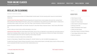 Msu.ac.zw/elearning – Your Online Classes