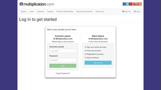 Log in to get started | multiplication.com