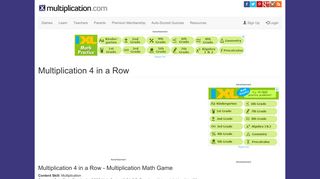 Multiplication 4 in a Row | multiplication.com