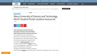 Meru University of Science and Technology, MUST Student Portal ...