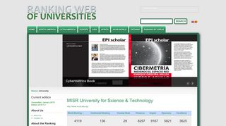 MISR University for Science & Technology - University | Ranking Web ...