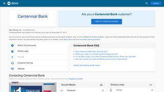 Centennial Bank: Login, Bill Pay, Customer Service and Care Sign-In