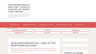 www.mybpcreditcard.com - Login To Your My BP Credit Card Online