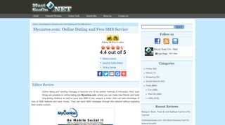 Mycantos.com: Online Dating and Free SMS Service | Must See on Net