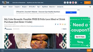 My Coke Rewards: Possible FREE El Pollo Loco Meal w/ Drink ...