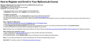 How to Register and Enroll in Your MyEconLab Course