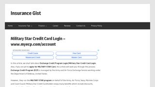 Military Star Credit Card Login - www.myecp.com/account