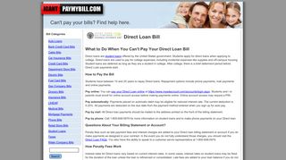 Direct Loan Bill | - ICantPayMyBill.com