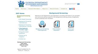 Florida Department of Children and Families - Background Screening
