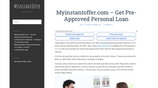 Myinstantoffer* Lending CLub - www.myinstantoffer.com Pre Approval ...