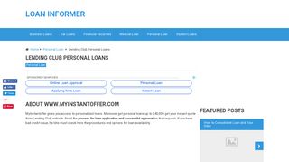 MyInstantoffer.com For preApproved Personal Loans - Lending Club