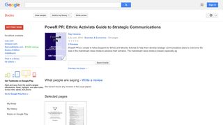 PoweR PR: Ethnic Activists Guide to Strategic Communications