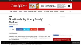 Firm Unveils 'My Liberty Family' Platform - THISDAYLIVE