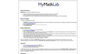 Getting Started with MyMathLab - Pearson