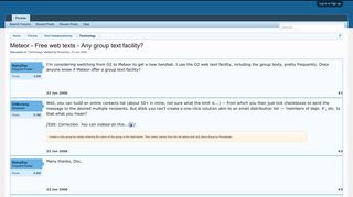 Meteor - Free web texts - Any group text facility? | Askaboutmoney ...