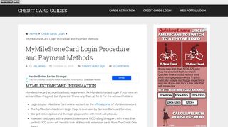 MyMileStoneCard - Login and Payment Methods - Credit Card Guides