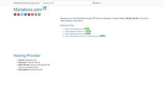 Mynabors.com Error Analysis (By Tools) - WebsiteSuccessTools.com