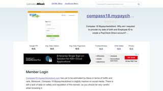 Compass18.mypaycheckdirect.com website. Member Login.