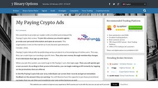 • My Paying Crypto Ads - Big Payouts Possible? • - 7 Binary Options