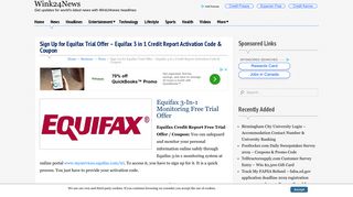 Sign Up for Equifax Trial Offer - Equifax 3 in 1 Credit Report Activation ...