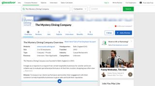 Working at The Mystery Dining Company | Glassdoor