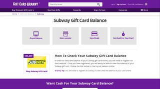 How To Check Your Subway Gift Card Balance - Gift Card Granny