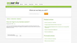 How do I login to my member section? – MySurvey
