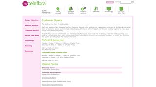 MyTeleflora.com Customer Service Information