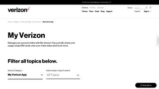 My Verizon Support Overview - My Verizon App | Verizon Wireless