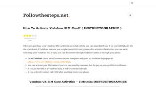 How To Activate Vodafone SIM Card? Step By Step Instructographic