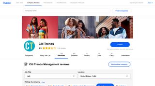 Working at Citi Trends: 517 Reviews about Management | Indeed.com