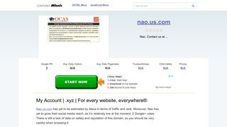 Nao.us.com website. My Account | .xyz | For every website ...