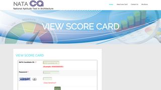 National Aptitude Test in Architecture (NATA) : View Score Card