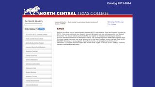 NCTC Email - NCTC North Central Texas College Catalogs