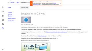 Logging in to Canvas: NCVPS Canvas Orientation