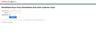 Philadelphia Boys Choir/Philadelphia Girls Choir Customer Login