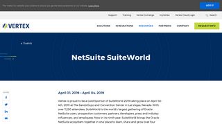 NetSuite SuiteWorld | Vertex, Inc.