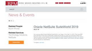 Oracle NetSuite SuiteWorld 2019 - BPM