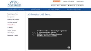 Online Live LMS Set-up - New Horizons Computer Learning Centers