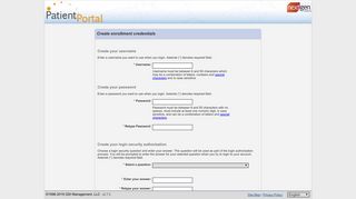 Create Enrollment Credentials - Patient Portal